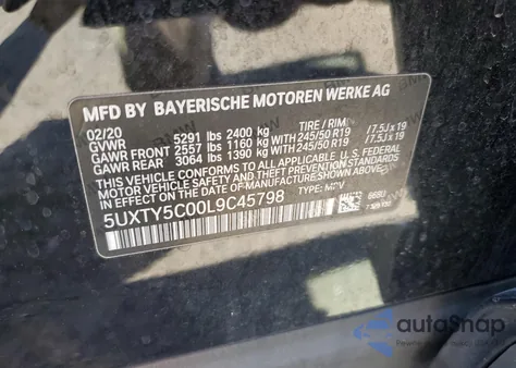 2020 BMW X3 xDrive30I from USA, damaged, VIN 5UXTY5C00L9C45798